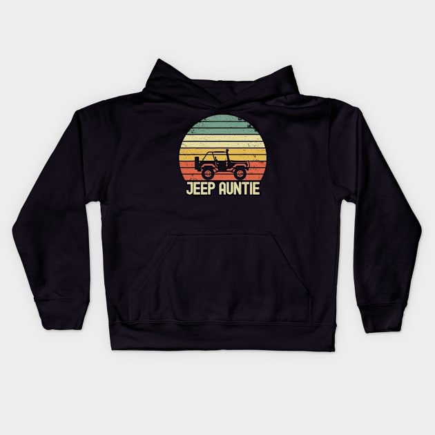 Jeep Auntie Vintage Jeep Retro Jeep Sunset Jeep Jeep Mom Jeep Women Kids Hoodie by Liza Canida